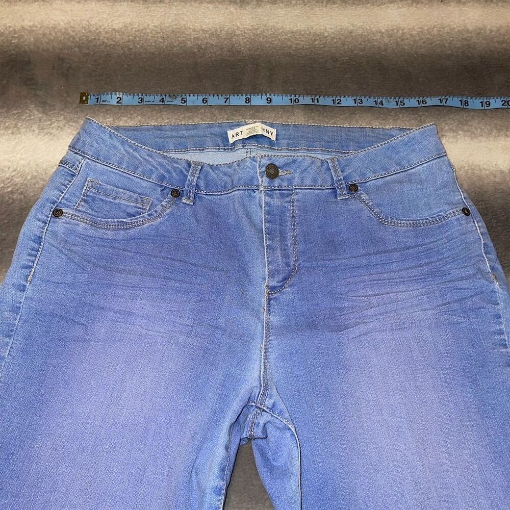 ARTISAN NY Icy Sky Blue Stretch Cotton High Rise Skinny Rolled Cuff Ankle Jeans - Picture 6 of 9